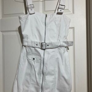 White Kids Denim Jumper Dress